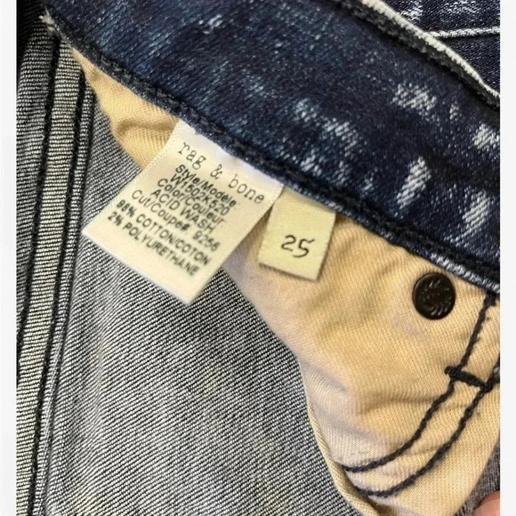 rag & bone Women's Skinny Jeans - Dark Blue - Picture 8 of 8